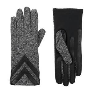 NEW ISOTONER women’s smartdri chevron stretch touchscreen gloves in black heathe